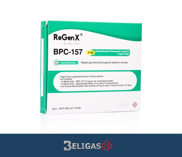ReGenX peptide supplement for joint and cartilage recovery, 5 mg therapeutic cycle kit.