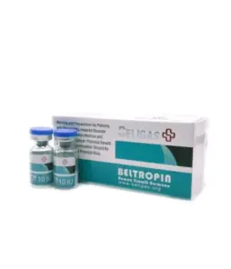Human growth hormone vials for peptide therapy and bodybuilding.
