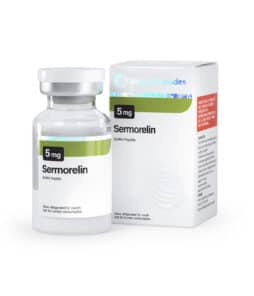Sermorelin 5mg peptide supplement for hormone support.
