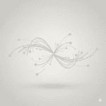 Artistic visualization of peptide molecules and their complex connections.