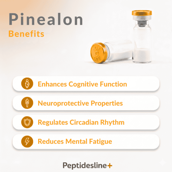 Pinealon vial for cognitive and neuroprotective benefits, supports circadian rhythm, reduces mental.