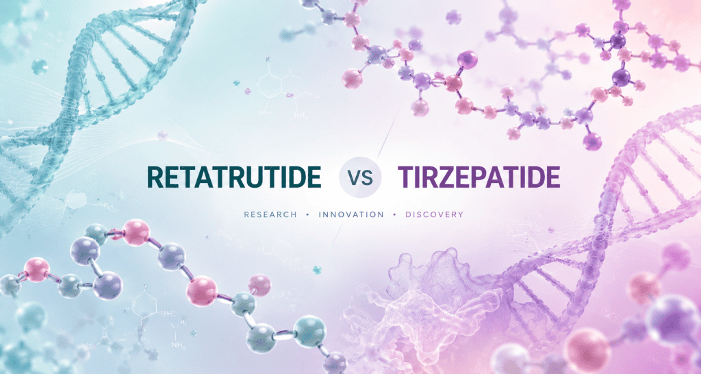 Comparison of Retutride and Tirzepatide peptides for health benefits.